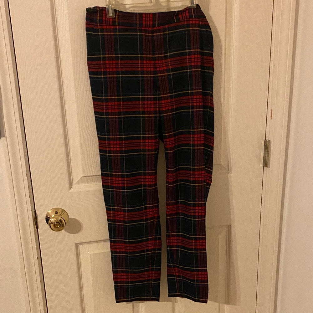Banana Republic Women's Plaid Ankle Pants in Red and Black